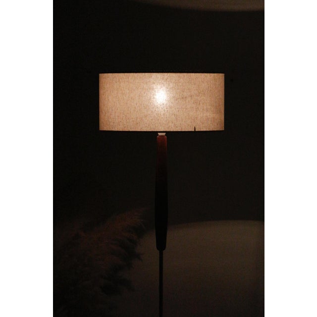 Vintage Scandinavian Light Fixture in Teak, Chrome-Plated Metal and Cotton, 1960s For Sale - Image 10 of 14