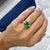 Vintage Platinum 4.35ctw Gia Green Emerald Diamond Three Stone Cocktail Ring, Size 4.25 For Sale - Image 9 of 9