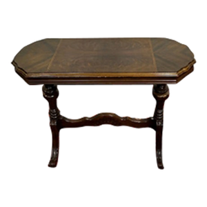 Antique Solid Mahogany Console Table by Bekins