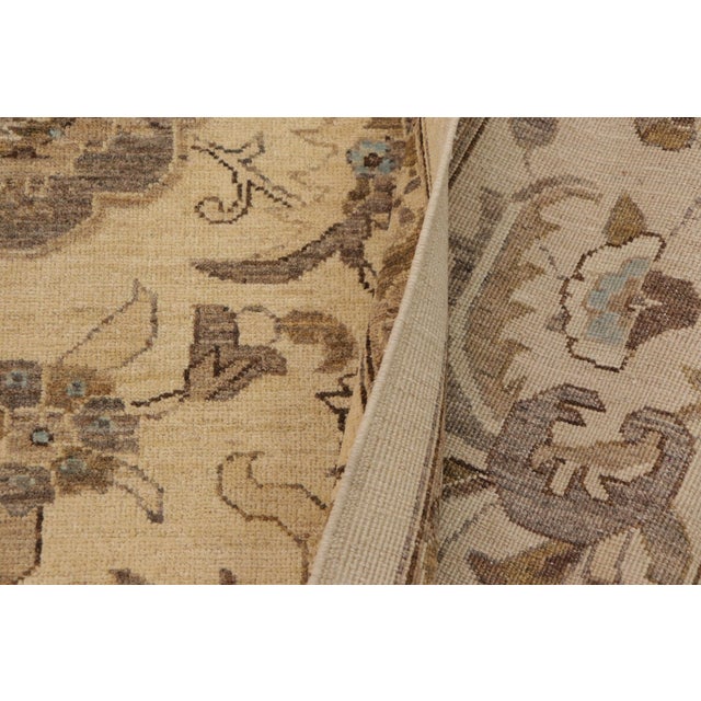 Beige Bohemien Ziegler Beige Blue Hand-Knotted Wool Rug - 8'10'' X 11'9'' For Sale - Image 8 of 8