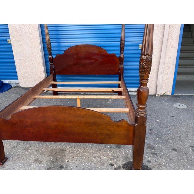 1980s Queen Size Basset Poster Bed For Sale - Image 5 of 12