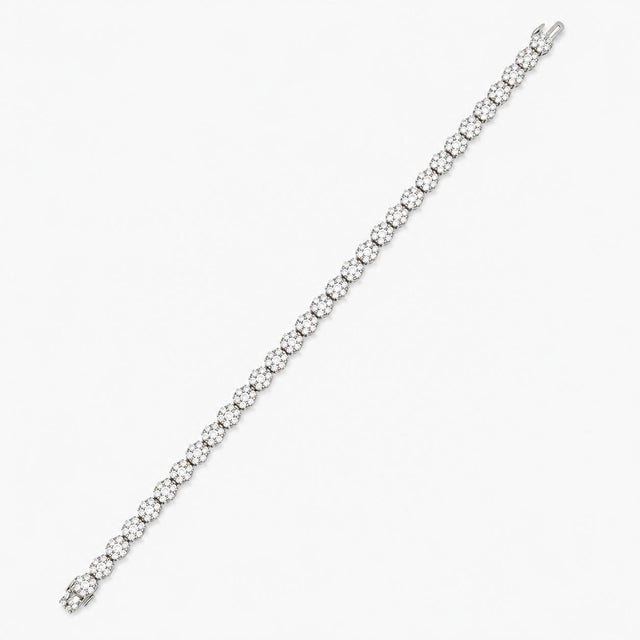 Contemporary 14k Diamond Cluster Bracelet For Sale - Image 3 of 3