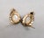 White Vintage 1958 Signed Crown Trifari Goldtone Mother-of-Pearl & Rhinestone "Fantasia" Clip Earrings-2 Pieces For Sale - Image 8 of 8