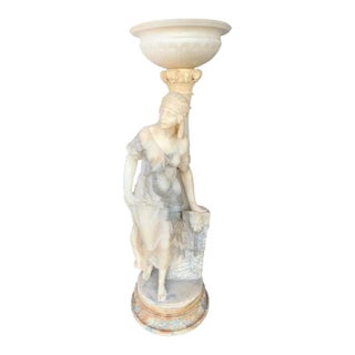 Female Sculptural Torchère Lamp. Italy, Late 19th Century. For Sale