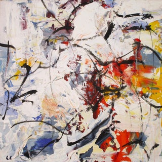 The 4th of July by Lorenzo Chavez | Oil on Panel Abstract composition with vibrant colors. For Sale