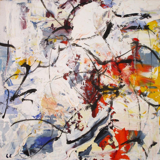 The 4th of July by Lorenzo Chavez | Oil on Panel Abstract composition with vibrant colors. For Sale