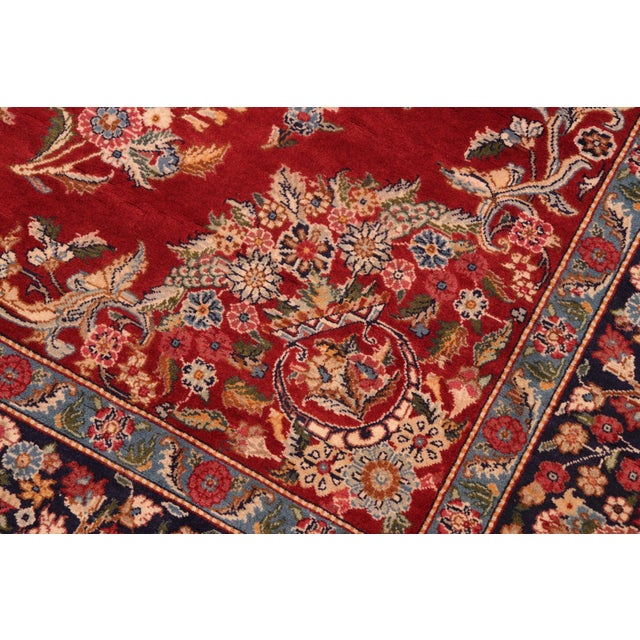 Shabby Chic Medallion Elegant 1990's Pak-Persian Red/Blue Wool Rug - 6'0'' X 9'3'' For Sale - Image 3 of 9