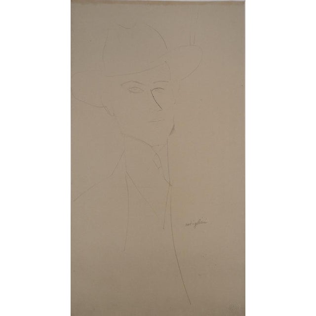 After Amedeo Modigliani, Man Wearing a Hat, 1959, Lithograph For Sale - Image 6 of 6