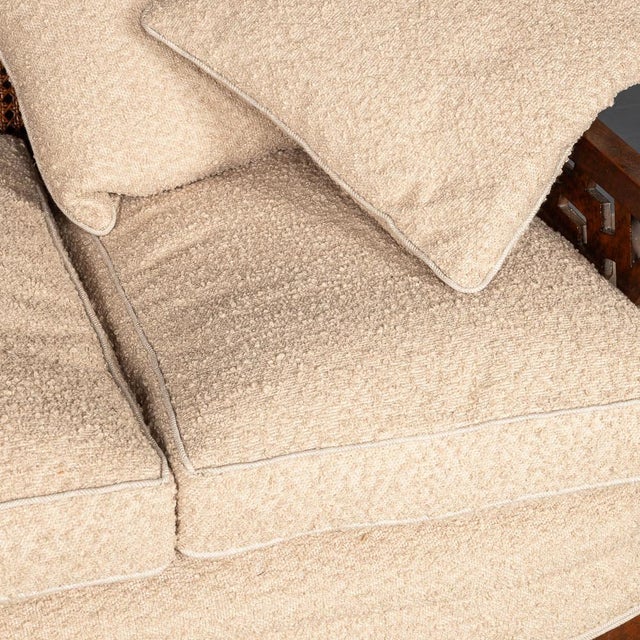 Victorian Sofa and Amchairs in Bergere and Dappled Walnut, 1890s, Set of 3 For Sale - Image 17 of 18