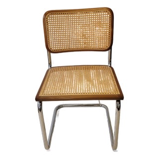 Vintage Italian Chrome and Cane Cantilever Chair for Storehouse For Sale