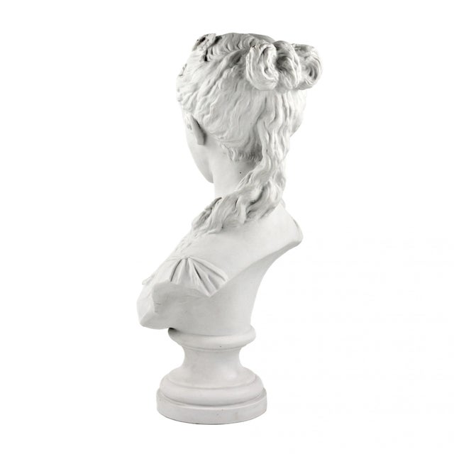 Biscuit Porcelain Bust of a Young Girl from Charles Levy & Co, France, 1880s For Sale - Image 6 of 10