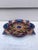 Rare Large French Majolica Olives Leaves Platter signed Sarreguemines Majolica circa 1870. 13.8 by 13.8 inches.