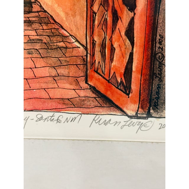 Paper Late 20th Century Kiran Levy "Apartment Doorway – Santa Fe Nm" Signed Hand-Enhanced Limited Edition Print Framed For Sale - Image 7 of 9