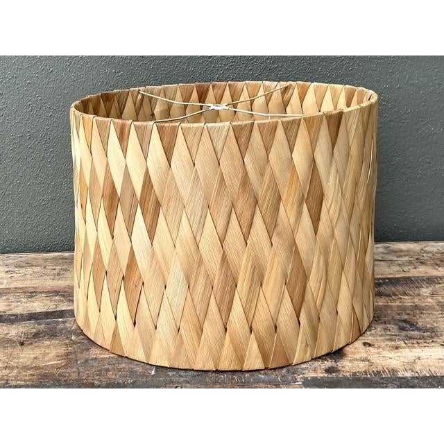 Late 20th Century Vintage Woven Rattan Lampshade For Sale - Image 5 of 12