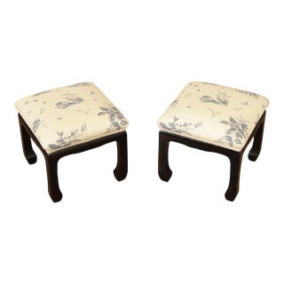 Chinese Ming Style Upholstered Stools or Benches - A Pair For Sale