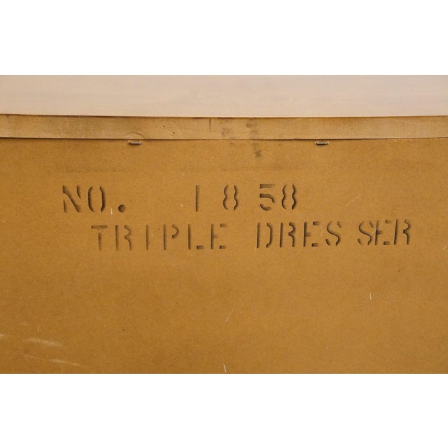 Garrison Furniture Solid Hard Rock Maple Colonial Early American 58" Triple Dresser 1858 For Sale - Image 13 of 13