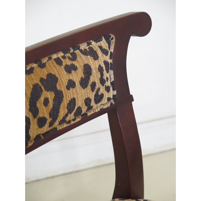 Hancock & Moore Leopard Print Counter Height Swivel Chairs a Pair
