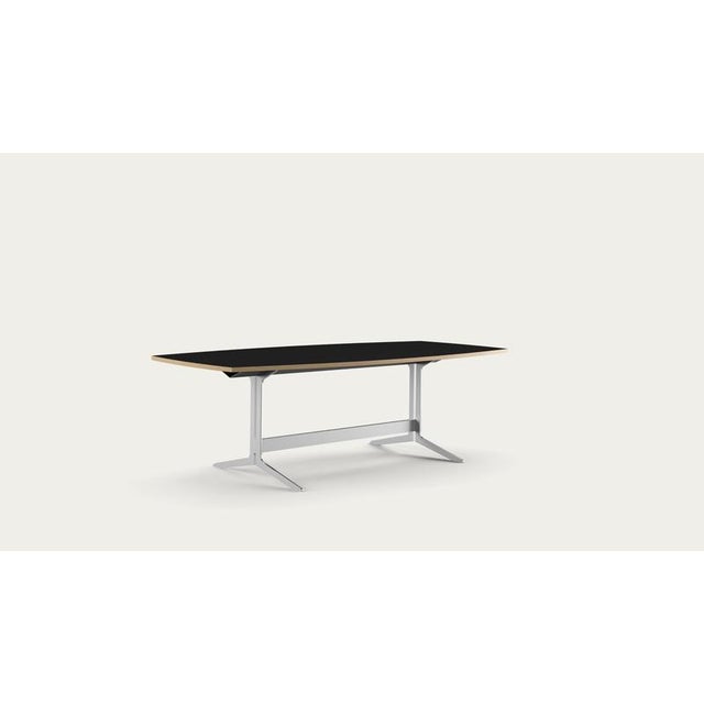 Salto and sigsgaard council table tabletop curved: black linoleum + solid edges: oak clear oil for one collection. The...
