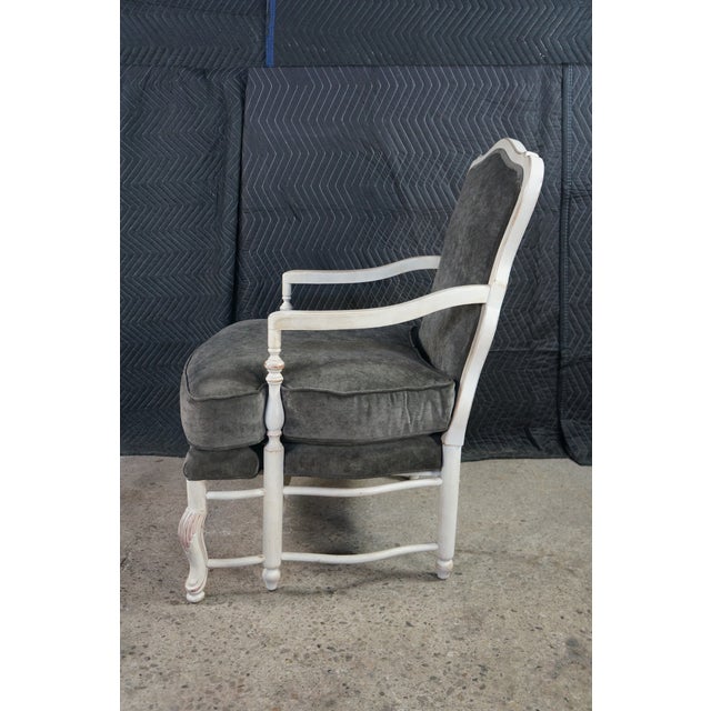 Vintage Highland House French Provincial Spanish Oak Lounge Chairs & Ottoman For Sale - Image 9 of 17
