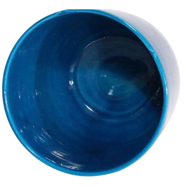 Vintage French Blue Craquelure Vase For Sale - Image 12 of 13