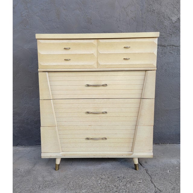 Mid-Century Modern Tall Dresser With Art Deco Influence For Sale - Image 14 of 14