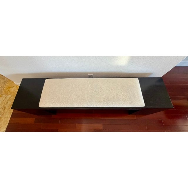 Attributed J Alexander bed bench (unmarked) blends bold architectural lines with soft, luxurious texture. Crafted in a...