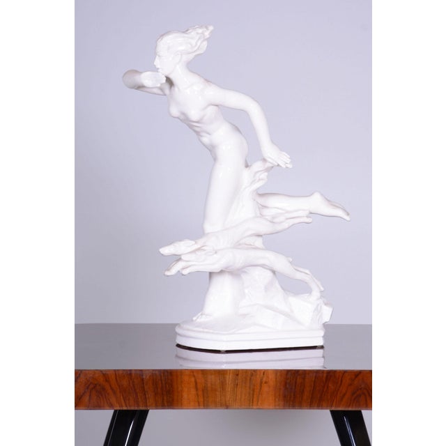 Vintage Art Deco Sculpture in Ceramic by Jan Lichtág, Czech, 1920s For Sale - Image 10 of 11