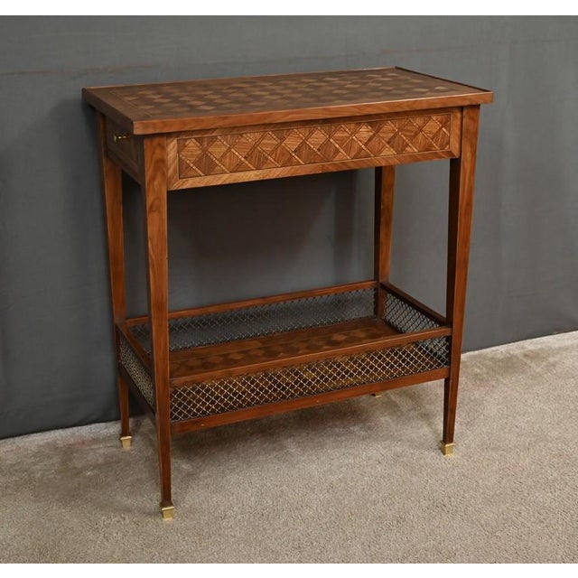 Louis XVI Style Mahogany Marquetry Coffee Table, 1920s For Sale - Image 3 of 16