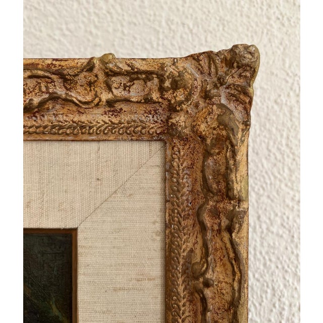 Charles Alexandre Mairet, Portrait de jeune femme, Oil on Cardboard, Framed For Sale - Image 8 of 12