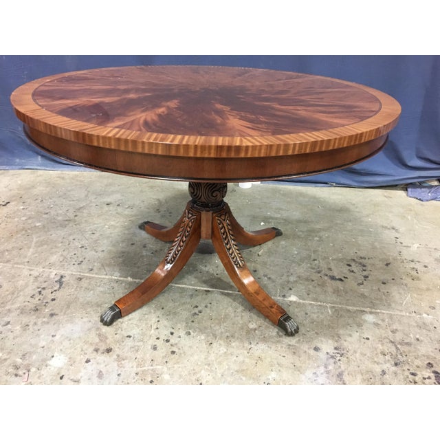 Round Mahogany Georgian Style Pedestal Table by Leighton Hall Made-To-Order For Sale - Image 10 of 10