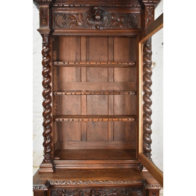 French Louis Xiii Style Oak Hunt Display Cabinet For Sale - Image 17 of 18