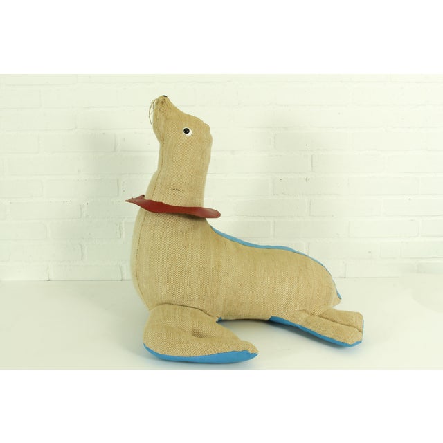Mid-Century Modern Large Jute and Leather Therapeutic Seal Toy by Renate Müller for H. Josef Leven KG, 1960s For Sale - Image 3 of 15