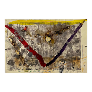 Marty Greenbaum, Pop Art Brut Collage Mixed Media Print, Painting, Burning, Tape, Marty Greenbaum