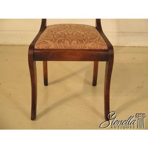 Pair Regency Style Carved Oak Upholstered Occasional Chairs For Sale - Image 4 of 10