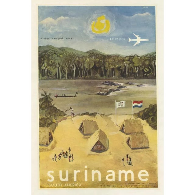 Vintage Poster from the Suriname Tourist Bureau, 1950s For Sale - Image 3 of 7