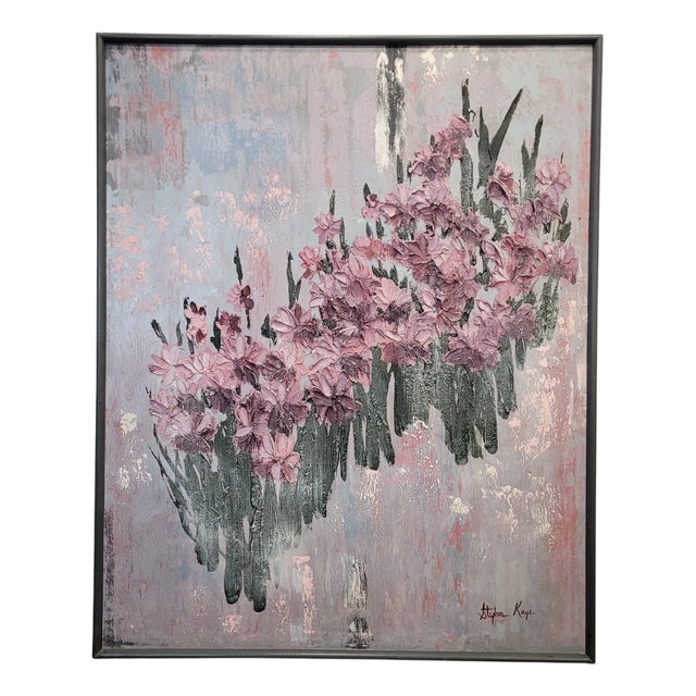 Stephen Kaye, Still Life with Irises, 1980s, Oil on Canvas For Sale