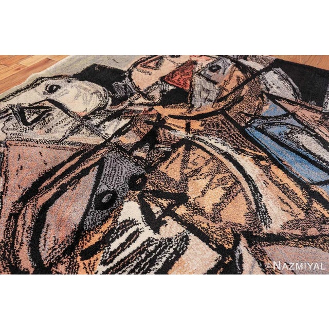Nazmiyal Collection Vintage Scandinavian Corneille Art Rug For Sale - Image 4 of 11