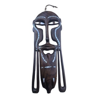 Wooden African Mask, 1970s For Sale