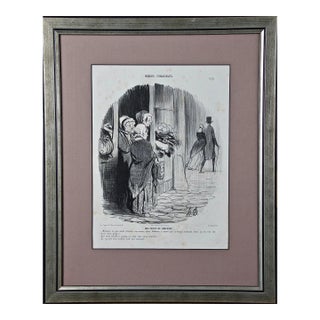 "Une Partie De Campagne": 19th Century Honore Daumier Caricature, 1842 For Sale