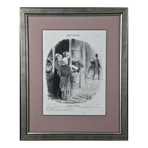 "Une Partie De Campagne": 19th Century Honore Daumier Caricature, 1842