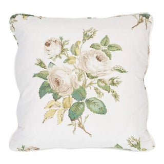 Schumacher Loudon Rose Pillow in Ivory For Sale