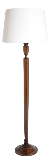 Art Deco Mahogany Floor Lamp, 1940s