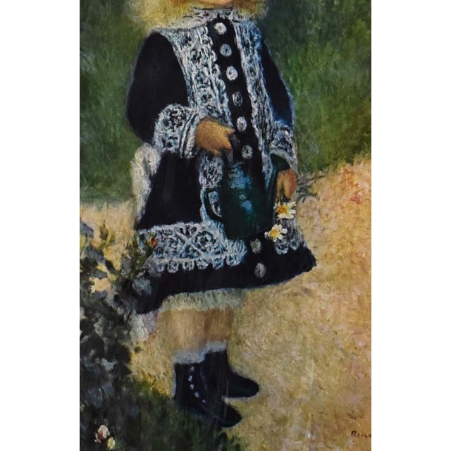 This charming vintage lithograph print captures the iconic innocence and beauty of "A Girl with a Watering Can," a beloved...