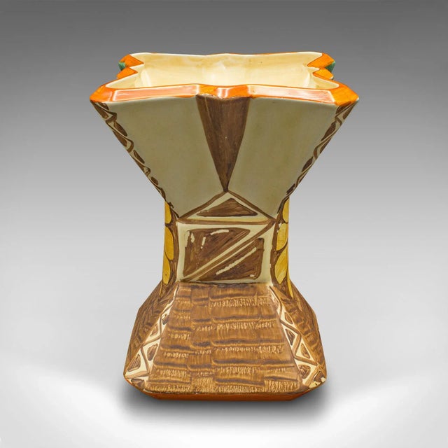 1930s Vintage Art Deco Ceramic Dried Flower Vase For Sale - Image 4 of 12