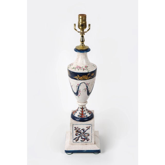 vintage Hand painted table lamp.