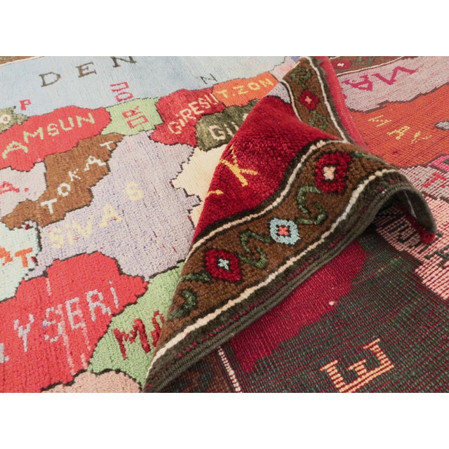 Galerie Shabab Collection Mid-20th Century Turkish Map Rug For Sale - Image 11 of 11
