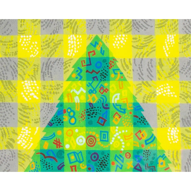 A 1986 gouache painting titled "Plaid Tree" by the American artist William Itter (1942-2025). This piece features a...