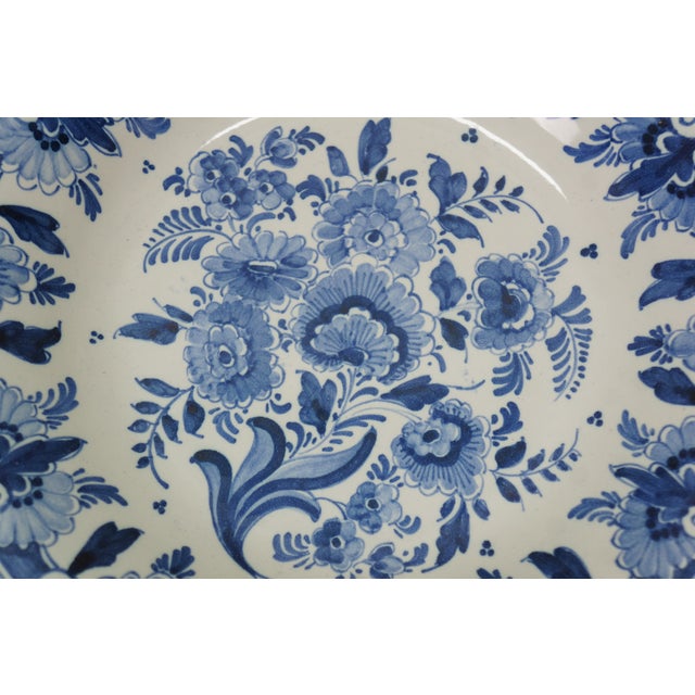 Vintage Dutch Oud Delft Blue & White Porcelain Pitcher Plate Berry Draining Bowl For Sale - Image 14 of 14