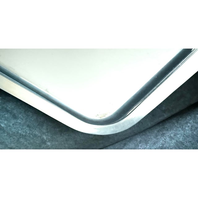 1990s 1990s Silver Plated Rectangular Serving Tray With Two Handles - ‘Malmaison’ by Christofle France For Sale - Image 5 of 6