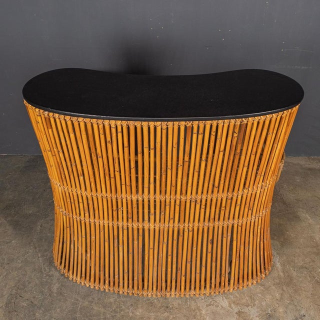 20th Century Italian Standing Dry Bar and Stools in Bamboo, 1960s, Set of 3 For Sale - Image 15 of 18